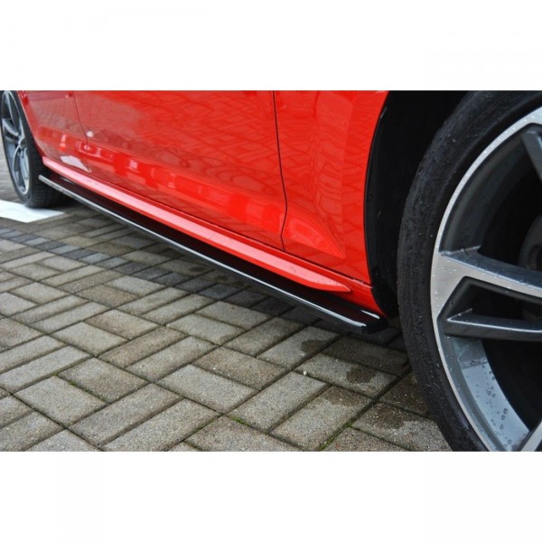 Seitenschweller Ansatz für Audi S4 / A4 S-Line / A4 Competiton B9 schwarz Hochglanz