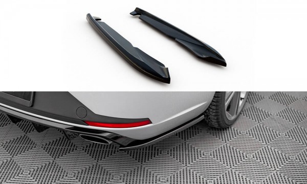 Heck Ansatz Flaps Diffusor V.2 für Seat Leon Cupra Sportstourer Mk3 schwarz Hochglanz