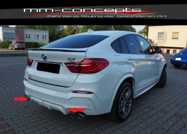 Diffusor für BMW X4 Typ F26 AB Bj. 2014 M Performance Paket Heck Ansatz