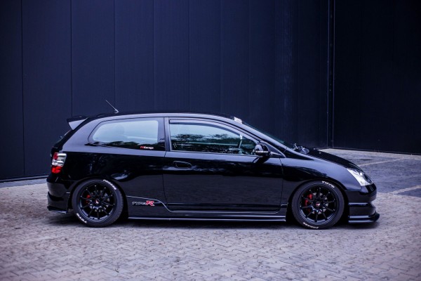 Seitenschweller Ansatz für HONDA CIVIC EP3 (MK7) TYPE-R/S FACELIFT schwarz Hochglanz