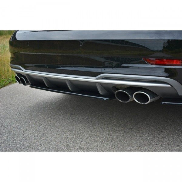 Mittlerer Diffusor Heck Ansatz für Audi S3 8V FL Hatchback / Sportback / Limousine schwarz Hochglanz