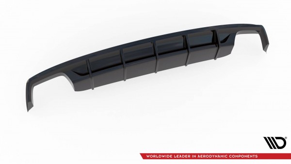 Diffusor Heck Ansatz für Audi S8 D4 Facelift schwarz Hochglanz