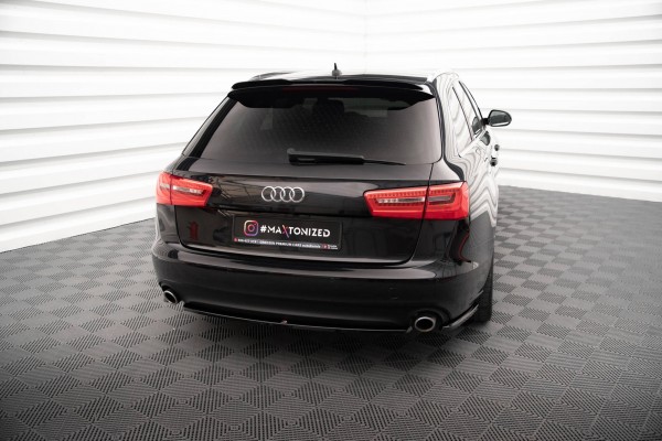 Heck Ansatz Flaps Diffusor V.2 für Audi A6 Avant C7 schwarz Hochglanz