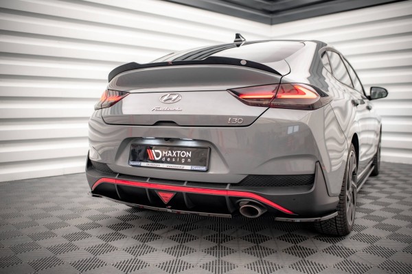 Spoiler CAP für Hyundai I30 Fastback N-Line Mk3 schwarz Hochglanz