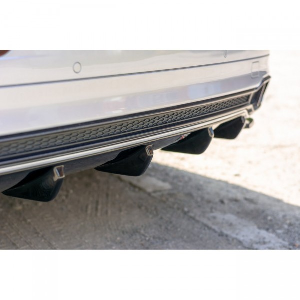 Diffusor Heck Ansatz für Audi SQ5/Q5 S-line MkII schwarz Hochglanz