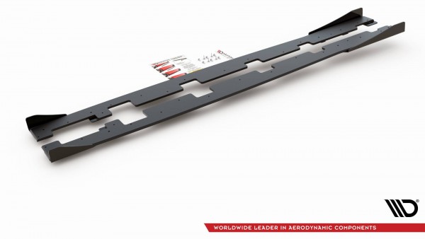 Robuste Racing Seitenschweller Ansatz für für + Flaps Ford Focus RS Mk3 schwarz Hochglanz