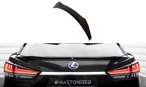 Niedriger Spoiler CAP für 3D Lexus RX Mk4 Facelift schwarz Hochglanz