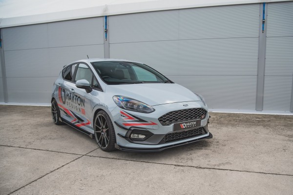 Front Stoßstangen Racing Flaps passend für Ford Fiesta Mk8 ST / ST-Line schwarz Hochglanz
