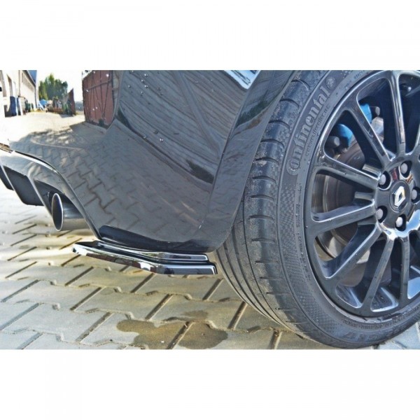 Heck Ansatz Flaps Diffusor für RENAULT CLIO III RS schwarz Hochglanz
