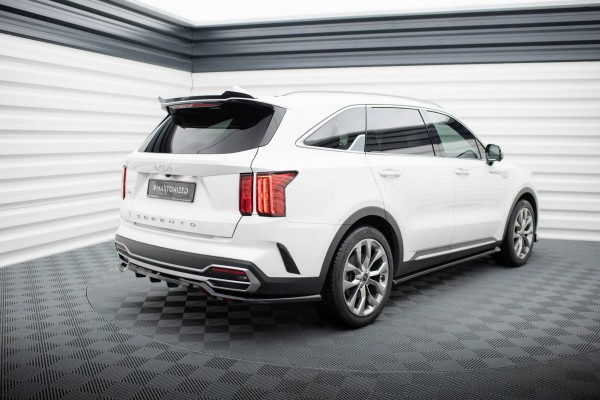 Hinten Splitter (mit einem vertikalem balken) für Kia Sorento Mk4 schwarz Hochglanz