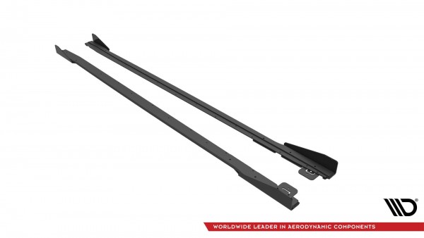 Street Pro Seitenschweller Ansatz für V.1 für + Flaps Ford Mustang GT Mk6 Facelift schwarz Hochglanz