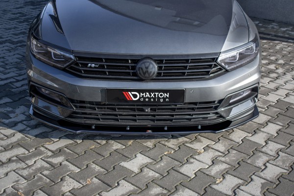 Front Ansatz V.1 für Volkswagen Passat R-Line B8 schwarz Hochglanz
