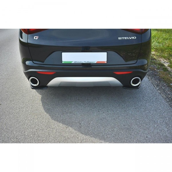 Heck Ansatz Flaps Diffusor passend für Alfa Romeo Stelvio Carbon Look