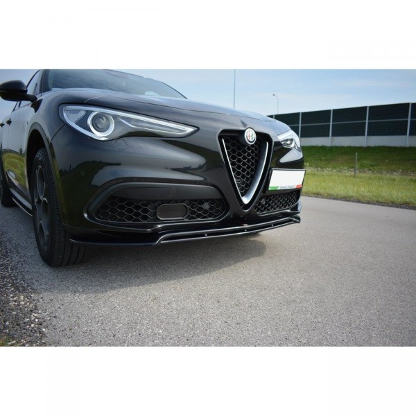 Front Ansatz passend für V.2 Alfa Romeo Stelvio schwarz Hochglanz