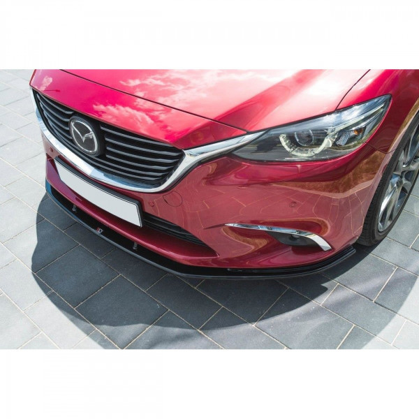 Front Ansatz V.1 für Mazda 6 GJ (Mk3) Facelift schwarz Hochglanz