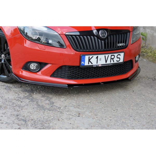 Front Ansatz für SKODA FABIA MK2 RS schwarz Hochglanz