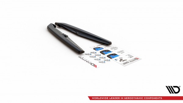 Heck Ansatz Flaps Diffusor für Porsche Panamera Turbo 970 Facelift Carbon Look