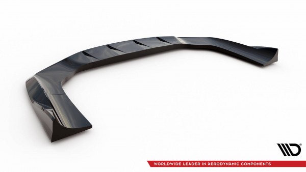 Hinten Splitter (mit einem vertikalem balken) V.2 für Mercedes-AMG GT 63 C192 schwarz Hochglanz