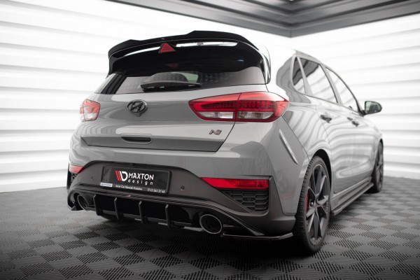 Heck Ansatz Flaps Diffusor V.5 für Hyundai I30 N Hatchback Mk3 Facelift schwarz Hochglanz