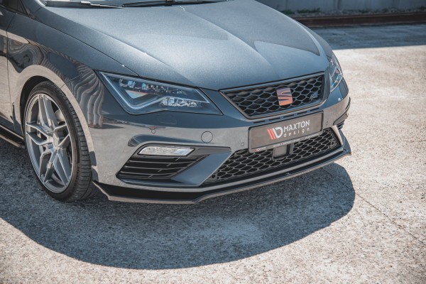 Front Ansatz V.7 für Seat Leon Cupra / FR Mk3 FL schwarz Hochglanz