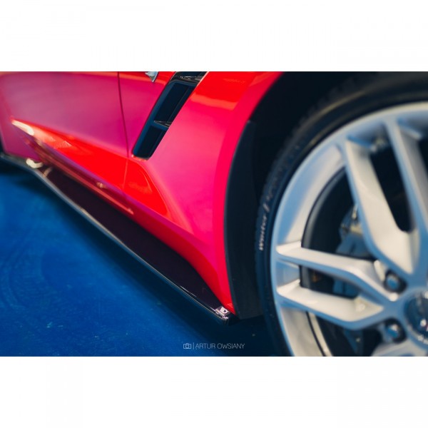 Seitenschweller Ansatz passend für CHEVROLET CORVETTE C7 schwarz Hochglanz