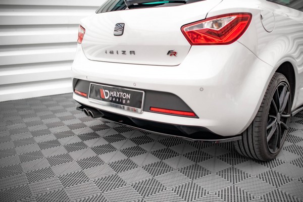 Heck Ansatz Flaps Diffusor für Seat Ibiza FR SC Mk4 Facelift schwarz Hochglanz