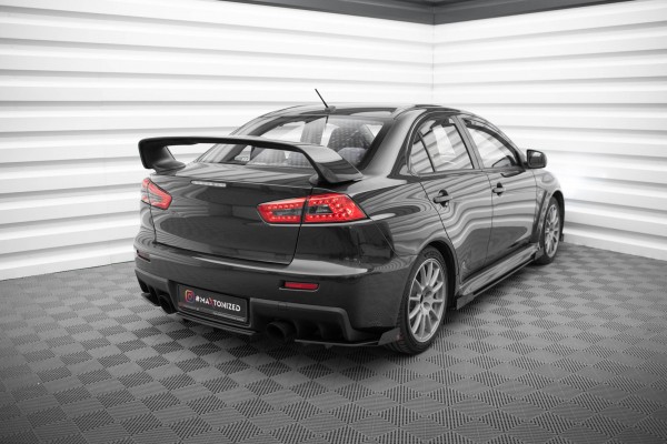 Street Pro Heck Ansatz Flaps Diffusor +Flaps für Mitsubishi Lancer EVO X schwarz Hochglanz