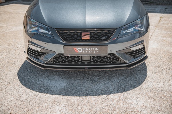 Front Ansatz V.4 für Seat Leon Cupra / FR Mk3 FL schwarz Hochglanz