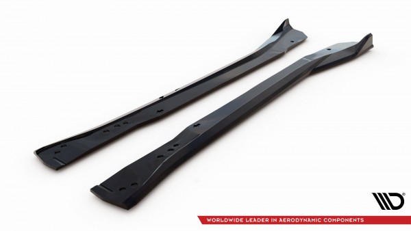 Seitenschweller Ansatz für Chevrolet Corvette Z06 C7 schwarz Hochglanz