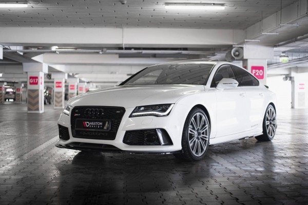Front Ansatz V.3 für Audi RS7 C7 Facelift schwarz Hochglanz