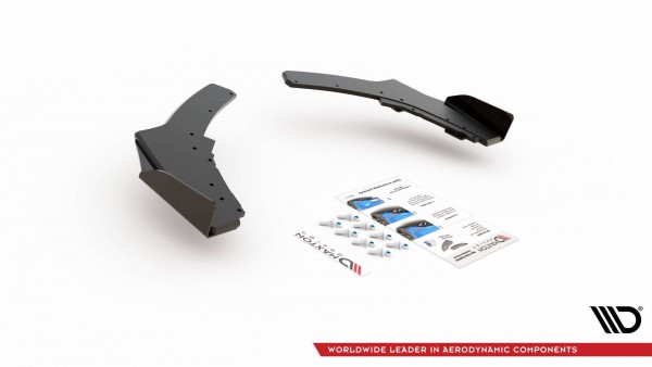 Robuste Racing Heck Ansatz Flaps Diffusor V.2 +Flaps für BMW 1er F20 M140i schwarz Hochglanz