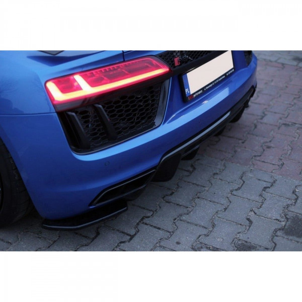 Heck Ansatz Flaps Diffusor für Audi R8 Mk.2 schwarz Hochglanz