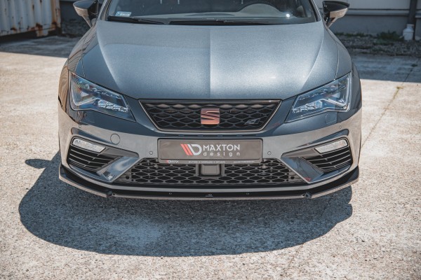 Front Ansatz V.6 für Seat Leon Cupra / FR Mk3 FL schwarz Hochglanz