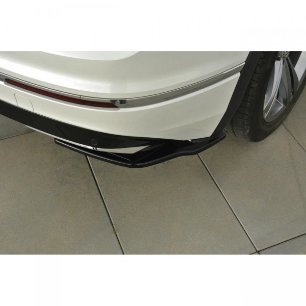 Heck Ansatz Flaps Diffusor für Vw Tiguan Mk2 R-Line schwarz Hochglanz