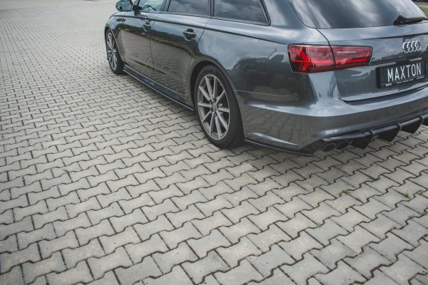 Heck Ansatz Flaps Diffusor für Audi S6 / A6 S-Line C7 FL schwarz Hochglanz