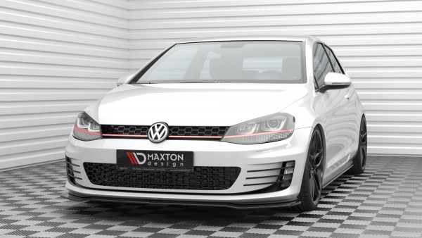Front Ansatz V.3 für Volkswagen Golf GTI Mk7 schwarz Hochglanz