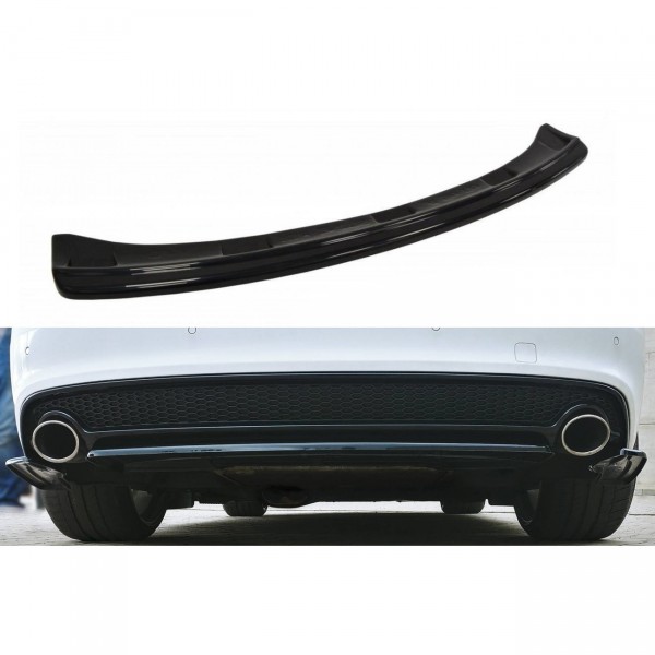 Mittlerer Diffusor Heck Ansatz für AUDI A5 S-LINE Facelift schwarz Hochglanz