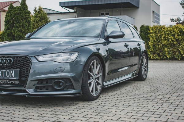 Dokładki Progów Audi S6 / A6 S-Line C7 FL schwarz Hochglanz