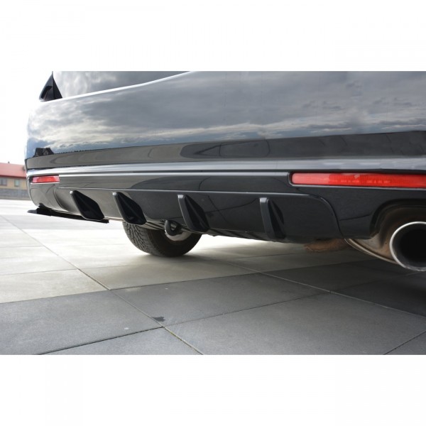 Diffusor Heck Ansatz für HONDA ACCORD MK8. CU-Serie vor Facelift SEDAN schwarz Hochglanz