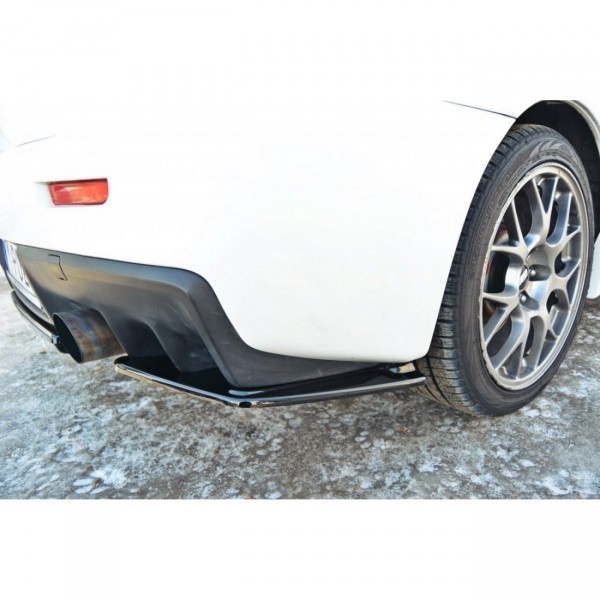 Heck Ansatz Flaps Diffusor für Mitsubishi Lancer Evo X schwarz Hochglanz