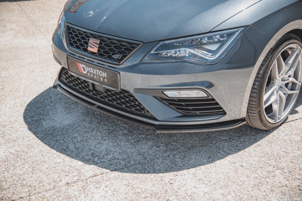 Front Ansatz V.4 für Seat Leon Cupra / FR Mk3 FL schwarz Hochglanz