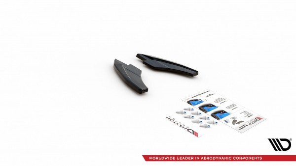 Heck Ansatz Flaps Diffusor V.2 für Audi S3 Sportback 8Y schwarz Hochglanz