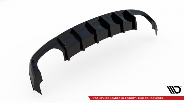 Diffusor Heck Ansatz für Audi S5 Coupe 8T Facelift schwarz Hochglanz
