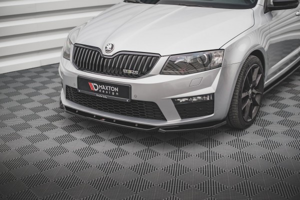 Front Ansatz V.4 für Skoda Octavia RS Mk3 schwarz Hochglanz
