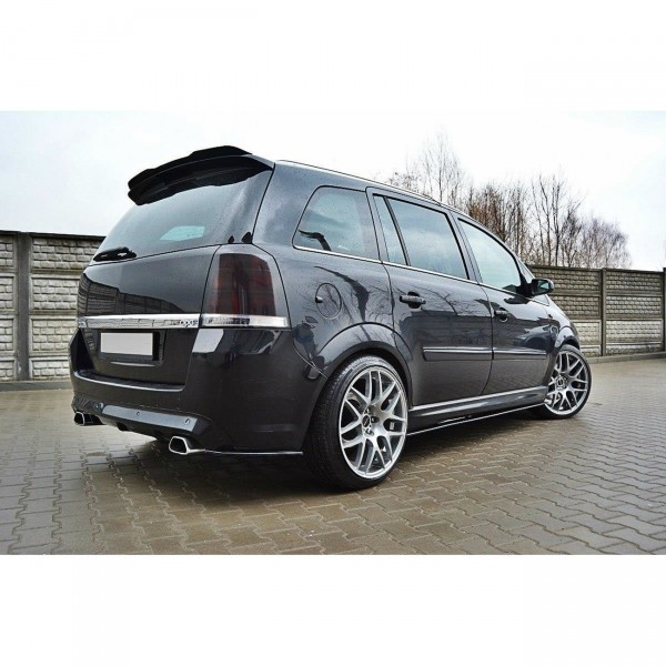 Heck Ansatz Flaps Diffusor für OPEL ZAFIRA B OPC / VXR schwarz Hochglanz