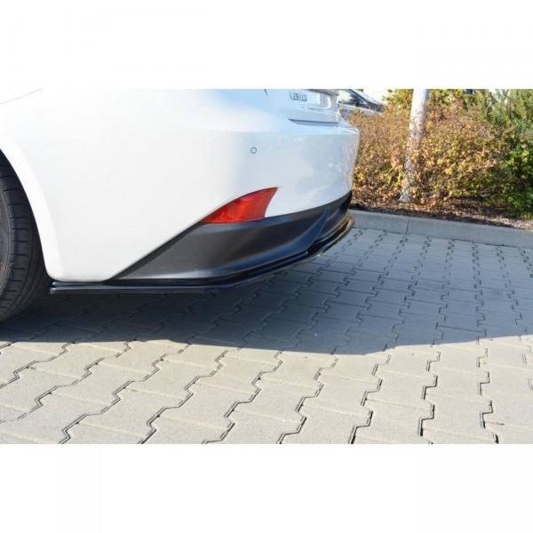 Mittlerer Diffusor Heck Ansatz für Lexus IS Mk3 H schwarz Hochglanz