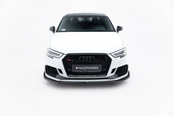 Front Ansatz V.4 für Audi RS3 Limousine 8V Facelift schwarz Hochglanz