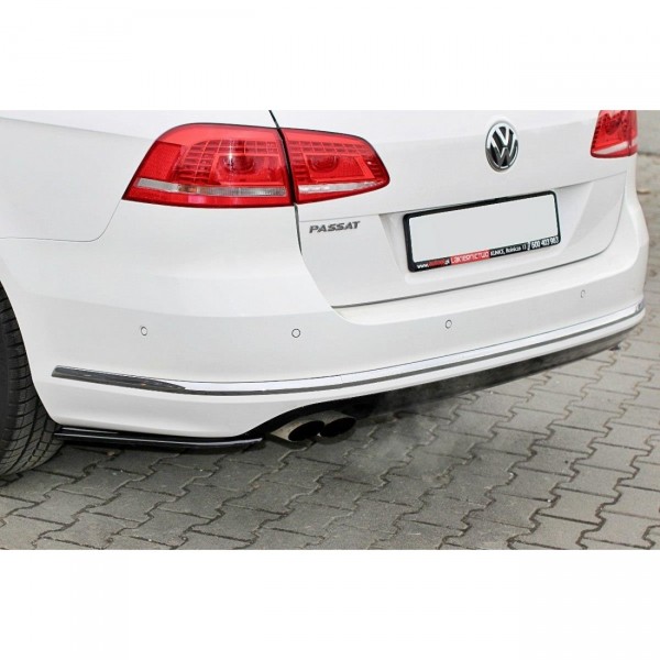 Heck Ansatz Flaps Diffusor passend für Vw Passat B7 R-Line Variant Carbon Look