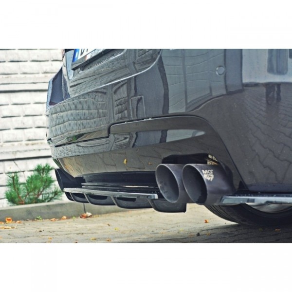 Diffusor Heck Ansatz passend für BMW 5er F11 M Paket (mit zwei Doppel Endstücken) schwarz Hochglanz
