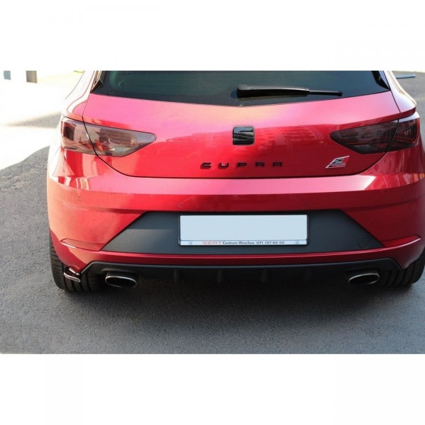 Heck Ansatz Flaps Diffusor V.2 für Seat Leon Cupra Mk3 FL Hatchback schwarz Hochglanz